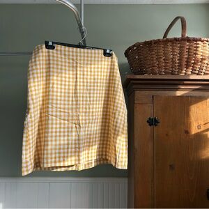 Ann Taylor Factory Yellow Gingham Skirt